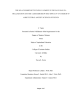 THE RELATIONSHIP BETWEEN INVOLVEMENT IN THE NATIONAL FFA ORGANIZATION AND THE CAREER DECISION SELF-EFFICACY OF AGRICULTURAL AND LIFE SCIENCES STUDENTS