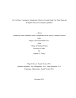 Pass On Plastic: Community Attitudes and Behaviors Towards Single-Use Plastic Bags and the Impact of Local Government Legislation
