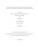 Ethical Decision-Making: Navigating the Tensions of the Faculty Chair’s Dual Role as Authentic Transformational Leader and Administrative Task Manager in Higher Education