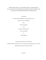 PERI-URBANIZATION IN A GLOBALIZING WORLD: A RETROSPECTIVE EVALUATION OF THE COMPLEXITIES OF GEOSPATIAL URBAN GROWTH AND PLANNING IN THE NAIROBI METROPOLITAN REGION, KENYA
