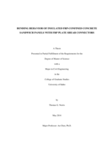 Bending Behavior of Insulated FRP-Confined Concrete Sandwich Panels with FRP Plate Shear Connectors
