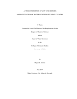 AT THE CONFLUENCE OF LAW AND HISTORY: AN INVESTIGATION OF WATER RIGHTS IN NEZ PERCE COUNTRY