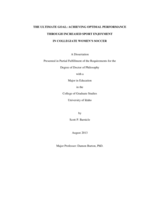 THE ULTIMATE GOAL: ACHIEVING OPTIMAL PERFORMANCE THROUGH INCREASED SPORT ENJOYMENT IN COLLEGIATE WOMEN'S SOCCER
