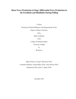 Shear Force Production in Dogs: Differential Force Production in the Forelimbs and Hindlimbs During Pulling