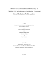 Method to Accelerate Student Proficiency in CSWP/CSWPA Solidworks Certification Exams and Fusee Mechanism Profile Analysis