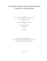 Assessing Plant Community Attributes Along Environmental Gradients in two Critical Landscapes