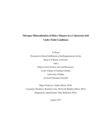 Nitrogen Mineralization of Dairy Manure in a Calcareous Soil Under Field Conditions