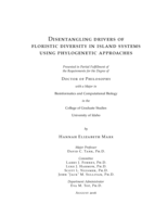Disentangling drivers of floristic diversity in island systems using phylogenetic approaches