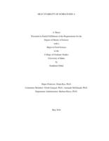 HEAT STABILITY OF OCHRATOXIN A
