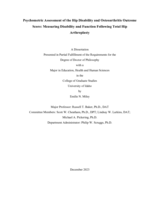 Psychometric Assessment of the Hip Disability and Osteoarthritis Outcome Score: Measuring Disability and Function Following Total Hip Arthroplasty