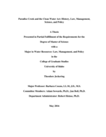 Paradise Creek and the Clean Water Act: History, Law, Management Science, and Policy