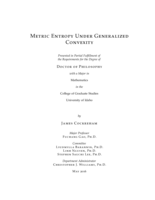 Metric Entropy under Generalized Convexity