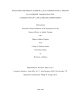 Evaluating the Effects of the Mulligan Concept Manual Therapy in an Athletic Training Practice: A dissertation of clinical practice improvement