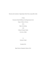 Detection and Localization of Approaching Vehicle Noises among Older Adults