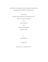 Exploring Factors Impacting Transfer of Learning in Child Welfare Training: A Delphi Study