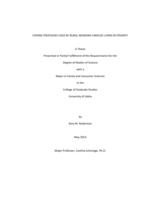 Coping Strategies Used by Rural Working Families Living in Poverty