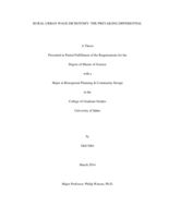 RURAL-URBAN WAGE DICHOTOMY: THE PREVAILING DIFFERENTIAL