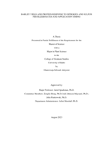 BARLEY YIELD AND PROTEIN RESPONSE TO NITROGEN AND SULFUR FERTILIZER RATES AND APPLICATION TIMING