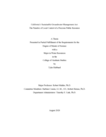 California’s Sustainable Groundwater Management Act: The Paradox of Local Control of a Precious Public Resource