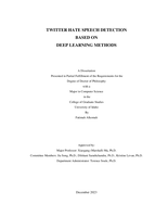 TWITTER HATE SPEECH DETECTION  BASED ON  DEEP LEARNING METHODS