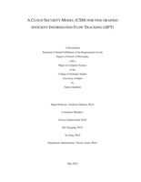 A CLOUD SECURITY MODEL (CSM) FOR FINE GRAINED EFFICIENT INFORMATION FLOW TRACKING (EIFT)