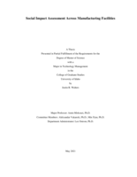Social Impact Assessment Across Manufacturing Facilities