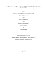 The Relationship between Plants and People: An Ethnobotanical Study in Partnership with the Muckleshoot Tribe