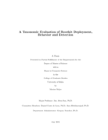 A Taxonomic Evaluation of Rootkit Deployment, Behavior and Detection