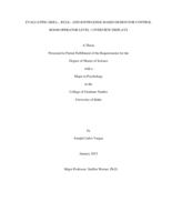 Evaluating Skill-, Rule-, and Knowledge-Based Design for Control Room Operator Level 1 Overview Displays
