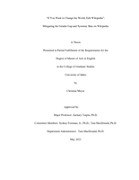 "If You Want to Change the World, Edit Wikipedia”:  Mitigating the Gender Gap and Systemic Bias on Wikipedia