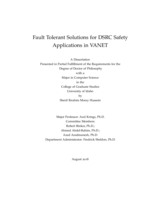 Fault Tolerant Solutions for DSRC Safety Applications in VANET