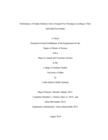 Performance of Female Holstein Calves Grouped Post-Weaning According to their Individual Feed Intake