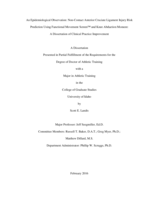 An Epidemiological Observation: Non-Contact Anterior Cruciate Ligament Injury Risk Prediction Using Functional Movement Screen™ and Knee Abduction Moment: A Dissertation of Clinical Practice Improvement