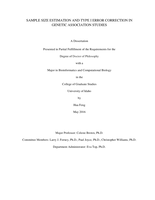 SAMPLE SIZE ESTIMATION AND TYPE I ERROR CORRECTION IN GENETIC ASSOCIATION STUDIES