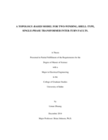 A Topology-Based Model for Two-Winding, Shell-Type, Single Phase Transformer Inter-Turn Faults