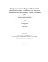 Divergence of iron and manganese oxidation state distributions, bonding environments, and mobility in mining-impacted lake sediments: column experiments