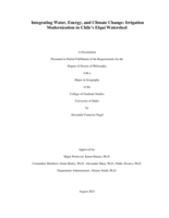 Integrating Water, Energy and Climate Change: Irrigation Modernization in Chile’s Elqui Watershed