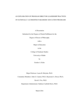 An Exploration of Program Director Leadership Practices in Nationally Accredited Paramedic Education Programs