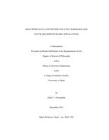HIGH SPEED DATA CONVERTERS FOR UTRA-WIDEBAND AND SOFTWARE DEFINED RADIO APPLICATIONS