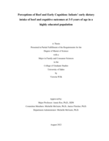 Perceptions of Beef and Early Cognitive Development: Infants’ early dietary intake of beef and cognitive outcomes at 3-5 years of age