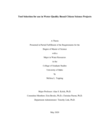 Tool Selection for use in Water Quality Based Citizen Science Projects