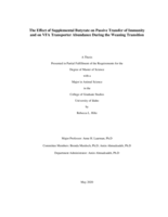 The Effect of Supplemental Butyrate on Passive Transfer of Immunity and on VFA Transporter Abundance During the Weaning Transition