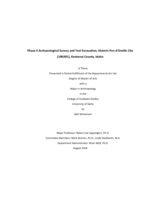 Phase II Archaeological Survey and Test Excavation, Historic Pen d'Oreille City (10KA91), Kootenai County, Idaho