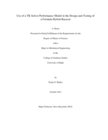 Use of a TK Solver Performance Model in the Design and Testing of a Formula Hybrid Racecar