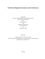 The Effect of Weighted-vest Sprints on Run Performance.