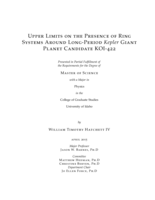 Upper Limit on the Presence of Ring Systems Around Long-Period Kepler Giant Planet Candidate KOI-422