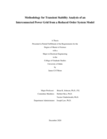 Methodology for Transient Stability Analysis of an Interconnected Power Grid from a Reduced Order System Model