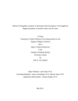 Effects of Precipitation Variation on Secondary Plant Succession in the  Sagebrush Steppe Ecosystem of Southern Idaho over 80 Years