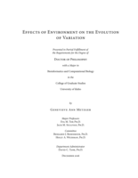 Effects of environment on the evolution of variation