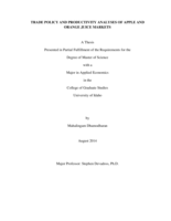 Trade Policy and Productivity Analyses of Apple and Orange Juice Markets